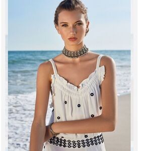 Anthropologie LEIFNOTES Mirror Dots Maxi Dress Sz 8 Beach Vacation Wedding Party